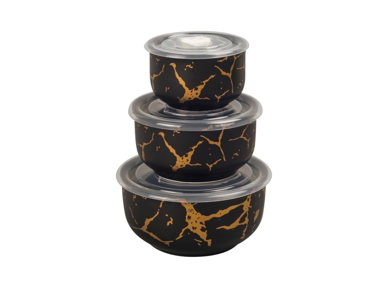 BM780 Hitam Wadah Makanan dengan motif Marmer
